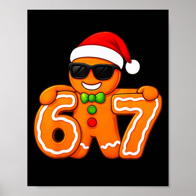 Poster Divertido 67 Natal 6 7 Biscoito Seis Sete Para K (Frente)