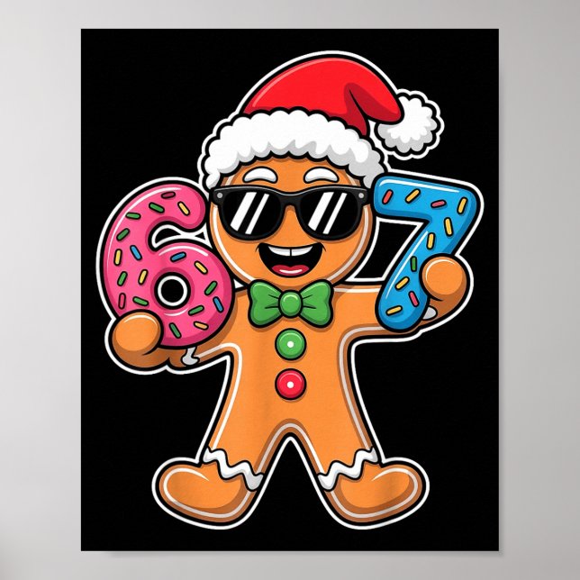 Poster Divertido 67 Natal Seis Sete Meme Xmas Biscoito de (Frente)