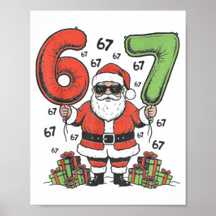 Poster Divertido 67 Papai Noel Seis Sete Natal 67 Meme Br