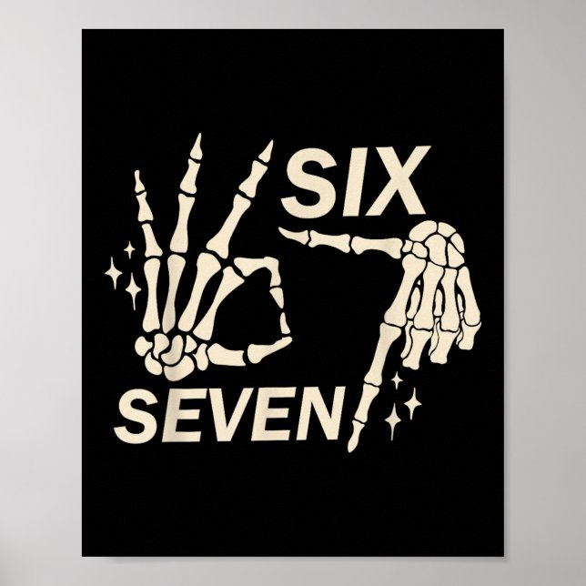 Poster Divertido 67 Seis Sete Casal Meme Correspondente H (Frente)