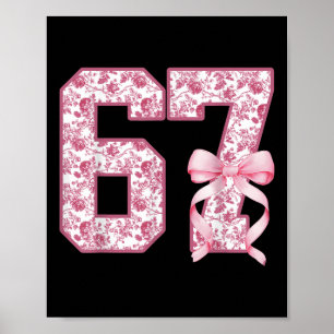 Poster Divertido 67 Seis Sete Coquete Menina Rosa Toile M