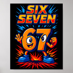 Poster Divertido 67 Seis Sete Italianos Brainrot Meninos 
