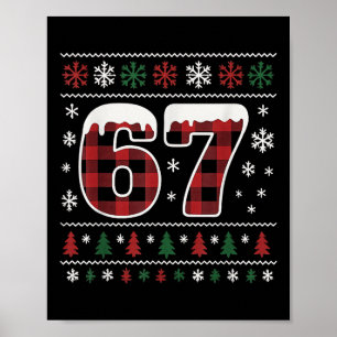 Poster Divertido 67 Seis Sete Meme Brainrot Cringe Natal