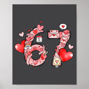 Poster Divertido 67 Seis Sete Meme Dia dos Namorados Gen 