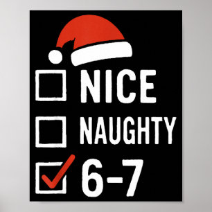 Poster Divertido 6-7 Meme Legal Travesso Natal, Seis Sete