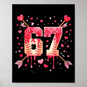Poster Divertido 6 7 Número Derretendo Seta Beisebol Gote