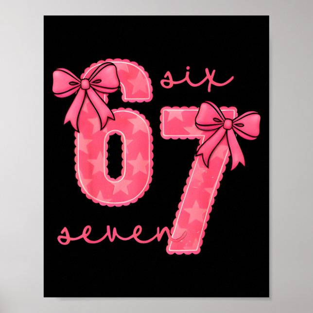 Poster Divertido 6 7 Seis Sete 67 Meme Dia dos Namorados  (Frente)
