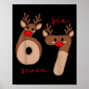 Poster Divertido 6 7 Seis Sete Meme Natal Rena Gen Al