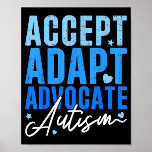 Poster Divertido Aceitar Adaptar Defender Conscientização