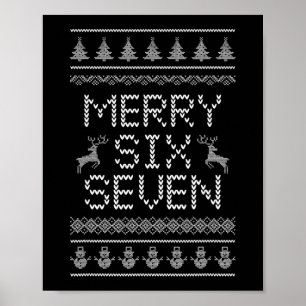 Poster Divertido Alegre Seis Sete 6 7 Design de Meme Nata