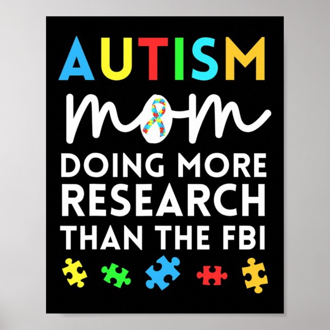 Poster Divertido Autismo Mãe Fazendo Mais Pesquisa Para A (Frente)