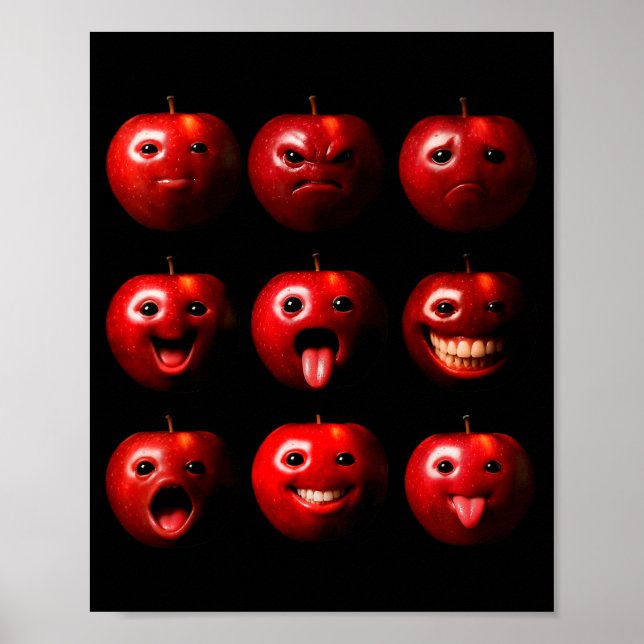 Poster Divertido Bobo Ai Gen Z Meme Brainrot Humor Fruta  (Frente)
