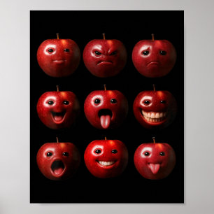 Poster Divertido Bobo Ai Maçã Gen Z Meme Rot Cerebral Hum