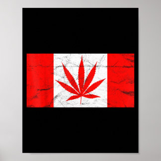 Poster Divertido Canadá & Folha de Maconha! Nova Bandeira