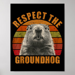 Poster Divertido Dia da Marmota Retrô Vintage 2025 Respei