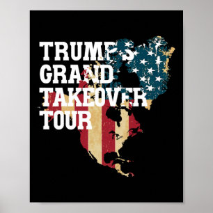 Poster Divertido Donald Trump Bandeira Americana Canadá G