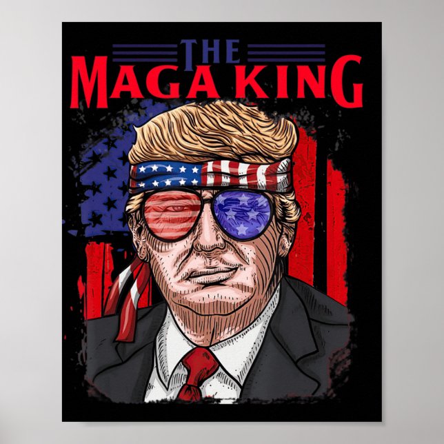 Poster Divertido Donald Trump Ultra Maga King em julho do (Frente)