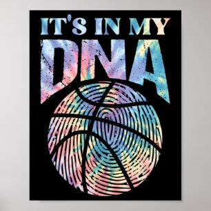 Poster Divertido Está no meu DNA-Girls Basquete Lover Bas
