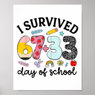 Poster Divertido Eu Sobrevivi 100 Dias De Celebração Esco