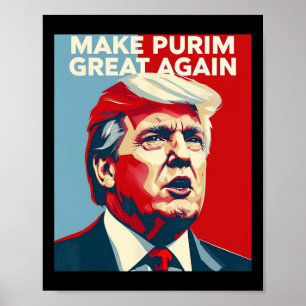Poster Divertido Faça Purim Grande Novamente Fantasia Pur
