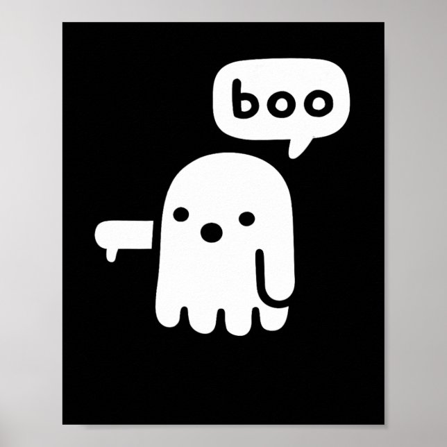 Poster Divertido Fantasma De Desaprovação Boo Halloween (Frente)