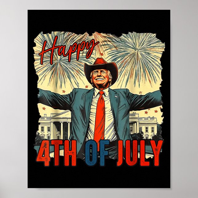 Poster Divertido Feliz 4 de Julho Dia da Independência (Frente)