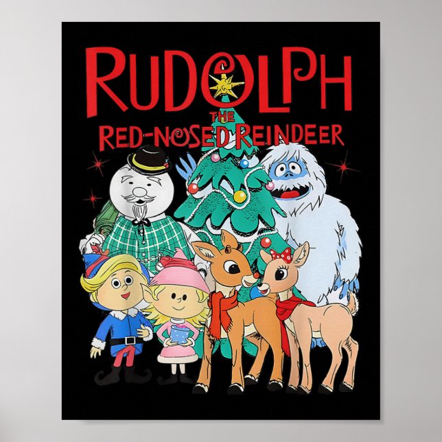 Poster Divertido Fofinho Rudolph O Renas De Nariz Vermelh (Frente)