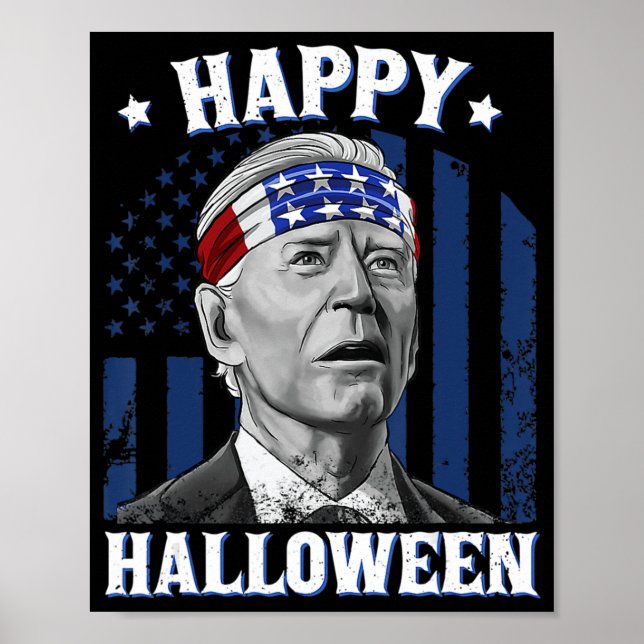 Poster Divertido Joe Biden Feliz Halloween Confundido Par (Frente)
