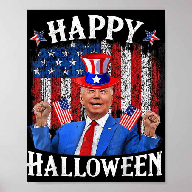 Poster Divertido Joe Biden Feliz Halloween Para O Quarto  (Frente)