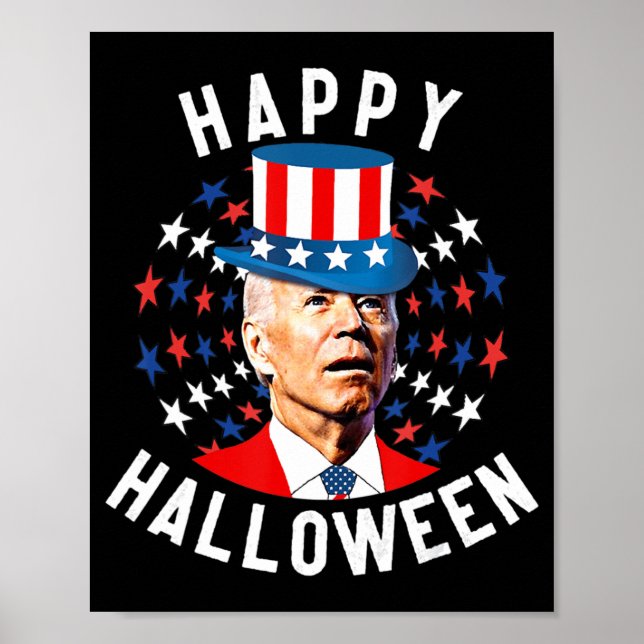 Poster Divertido Joe Biden Feliz Halloween Para O Quarto  (Frente)