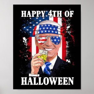 Poster Divertido Joe Biden Happy Halloween Confundiu o mê