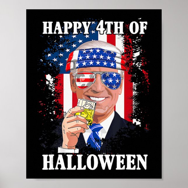 Poster Divertido Joe Biden Happy Halloween Confundiu o mê (Frente)