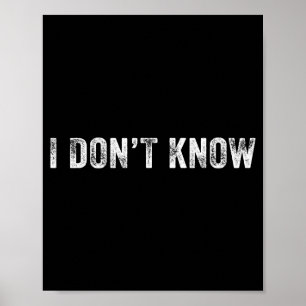 Poster Divertido Não Sei Dizer Divertido Humor Vintage Di