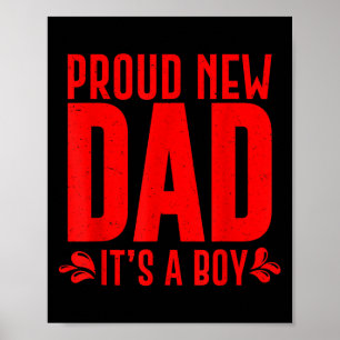 Poster Divertido Orgulhoso Novo Pai É Um Menino Presente 