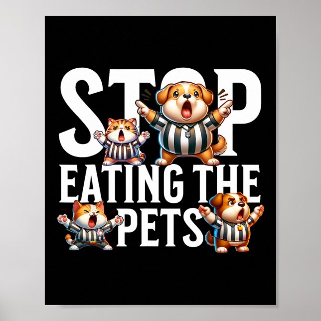 Poster Divertido Pare de Comer os Cães e Gatos Springfiel (Frente)
