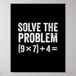 Poster Divertido Resolva o Problema 67 Meme Six Seven
