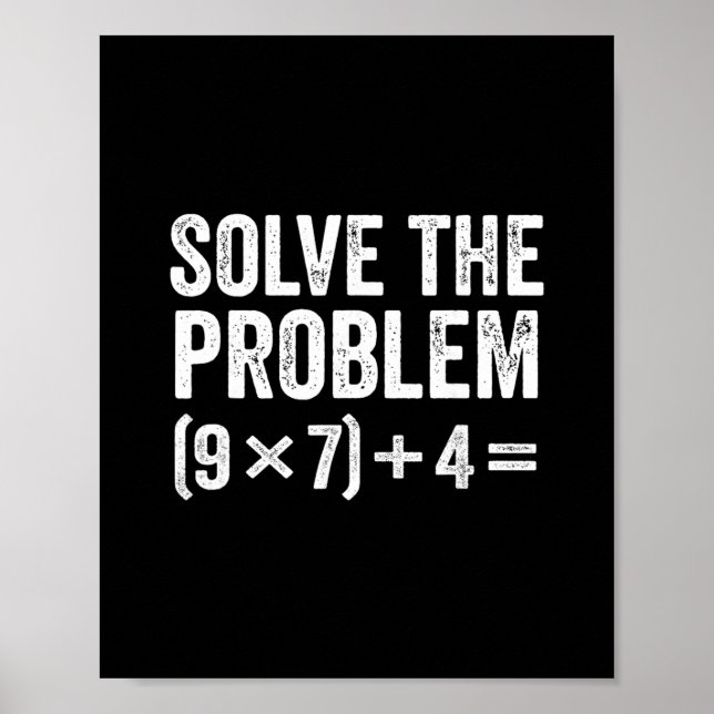 Poster Divertido Resolva o Problema 67 Meme Six Seven  (Frente)