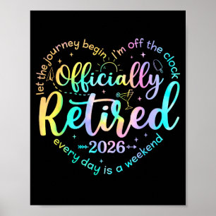 Poster Divertido Retro Oficialmente Aposentado Coração Ap
