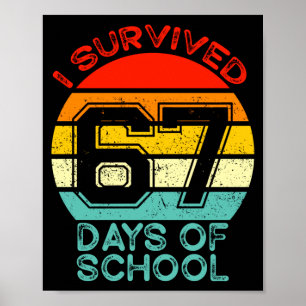 Poster Divertido Retro Sobrevivi 67 Dias De Professores D