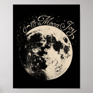 Poster Divertido retrô tendência cópia lua alegria minima