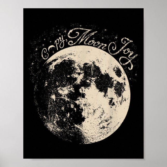 Poster Divertido retrô tendência cópia lua alegria minima (Frente)