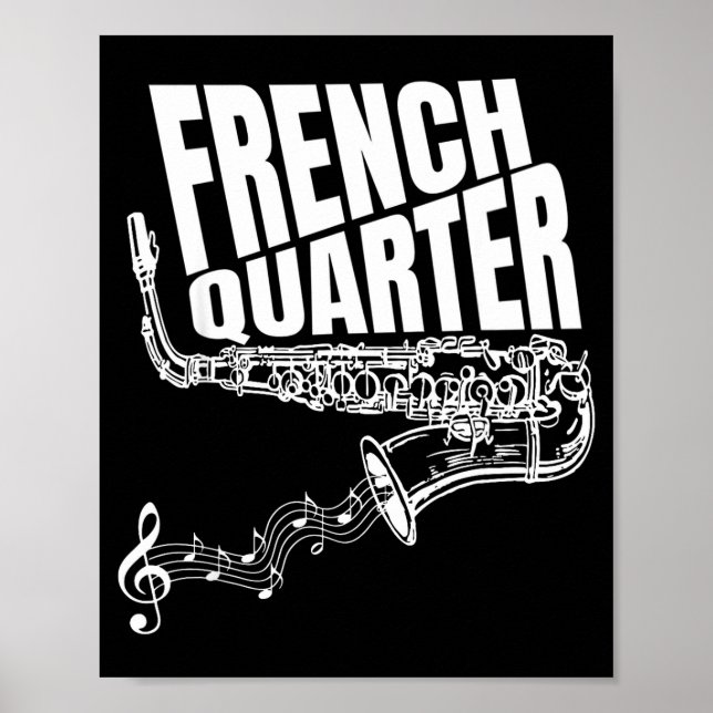 Poster Divertido Saxofone de Jazz do Carnaval de Nova Orl (Frente)
