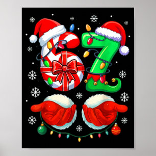 Poster Divertido Seis Sete 67 Meme 6 7 Natal Papai Noel M