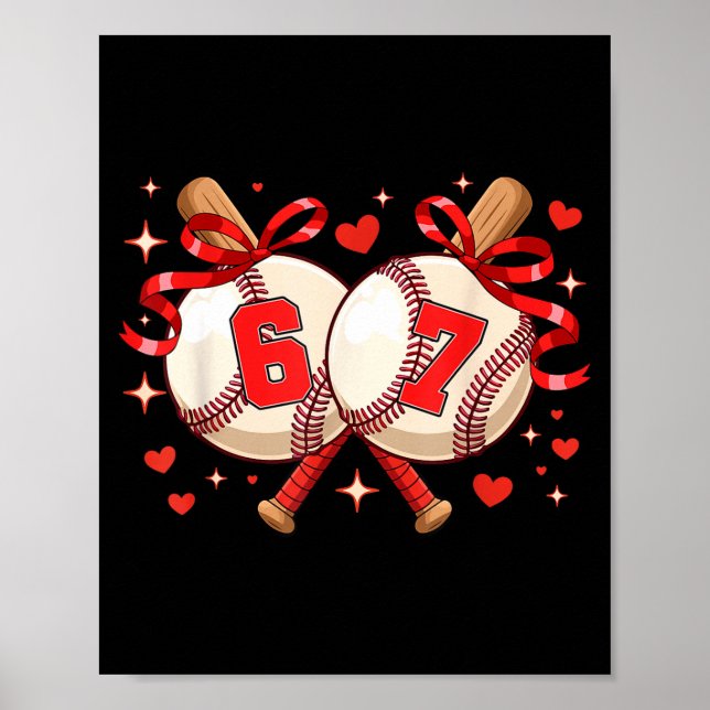 Poster Divertido Seis Sete 67 Meme Beisebol (Frente)