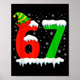Poster Divertido Seis Sete 67 Meme Dizendo 6 7 Elfo Natal