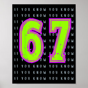 Poster Divertido Seis Sete 6 7 Design de Meme