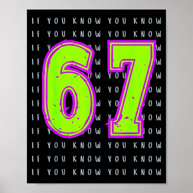 Poster Divertido Seis Sete 6 7 Design de Meme  (Frente)