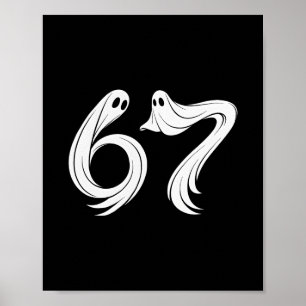 Poster Divertido Seis Sete 6 7 Meme 67 Design Fantasma Ha