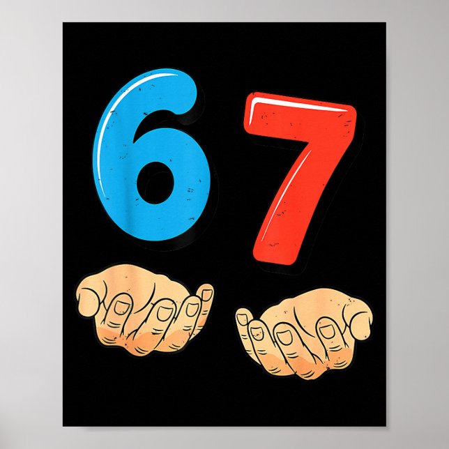 Poster Divertido Seis Sete 6 7 Meme Geração Alpha Gíria 6 (Frente)