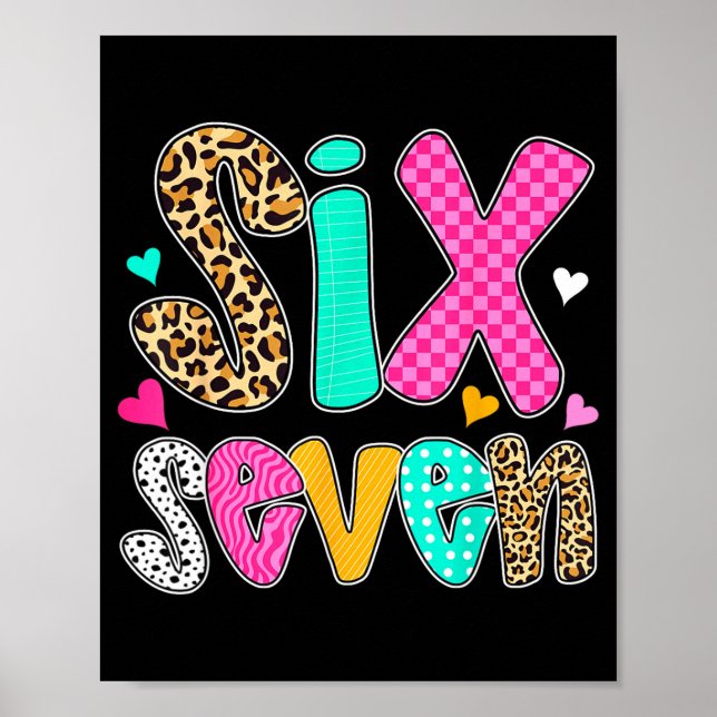 Poster Divertido Seis Sete 6 7 Meme Professor Design Para (Frente)